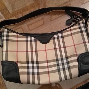 Burberry Nova Check Bag w/ Black
Leather Trim